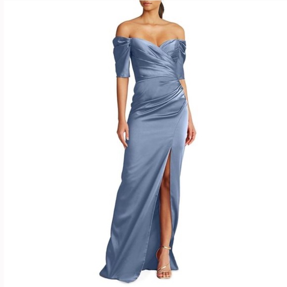 NWT beautiful off the shoulder satin gown - Picture 2 of 4